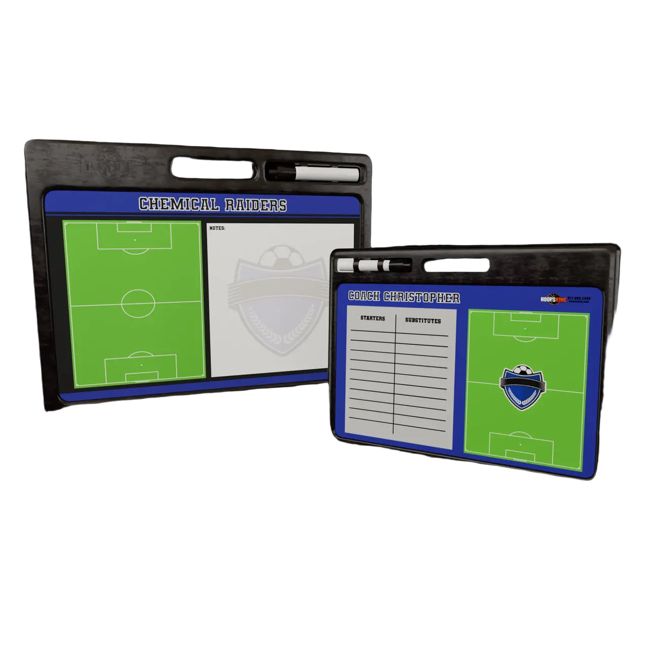 custom soccer whiteboard 2 sided handle