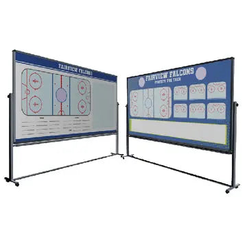 Custom Hockey Rolling Magnetic Whiteboard w- Stand HoopsKing