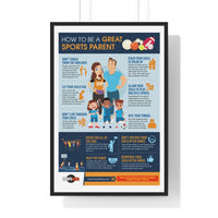 Thumbnail for Infografía sobre cómo ser un gran padre deportista: póster vertical enmarcado de primera calidad
