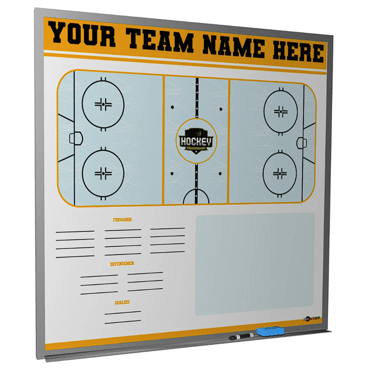 Custom magnetic ice hockey dry erase whiteboard locker room