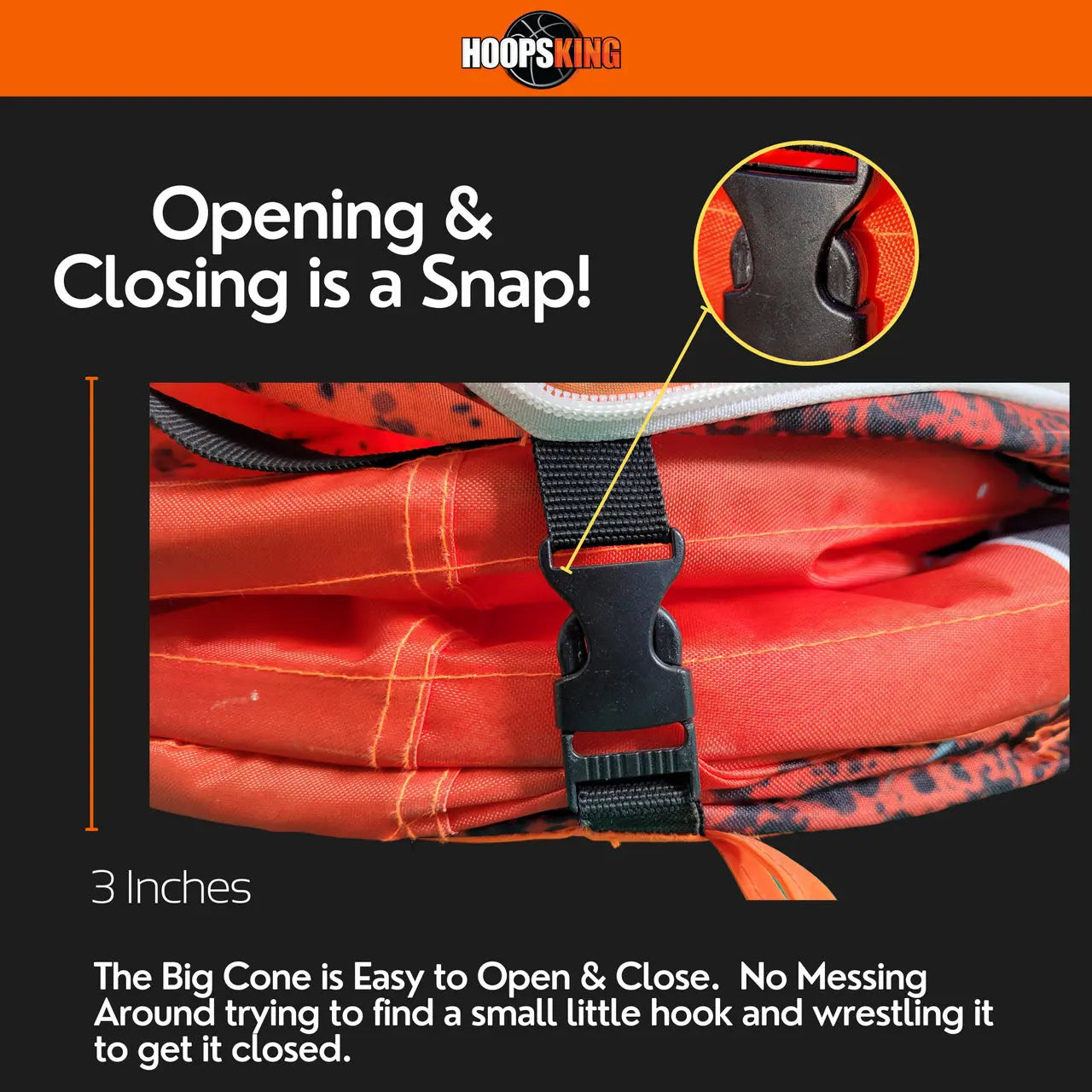 snap the big cone shut and pops open.