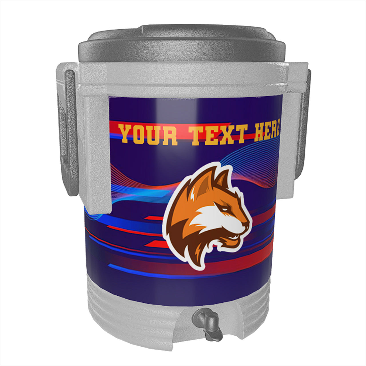 Custom 10 Gallon Ice Cooler logo cup holder