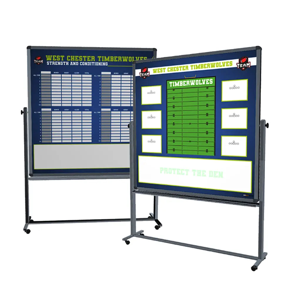 custom football rolling mobile whiteboard