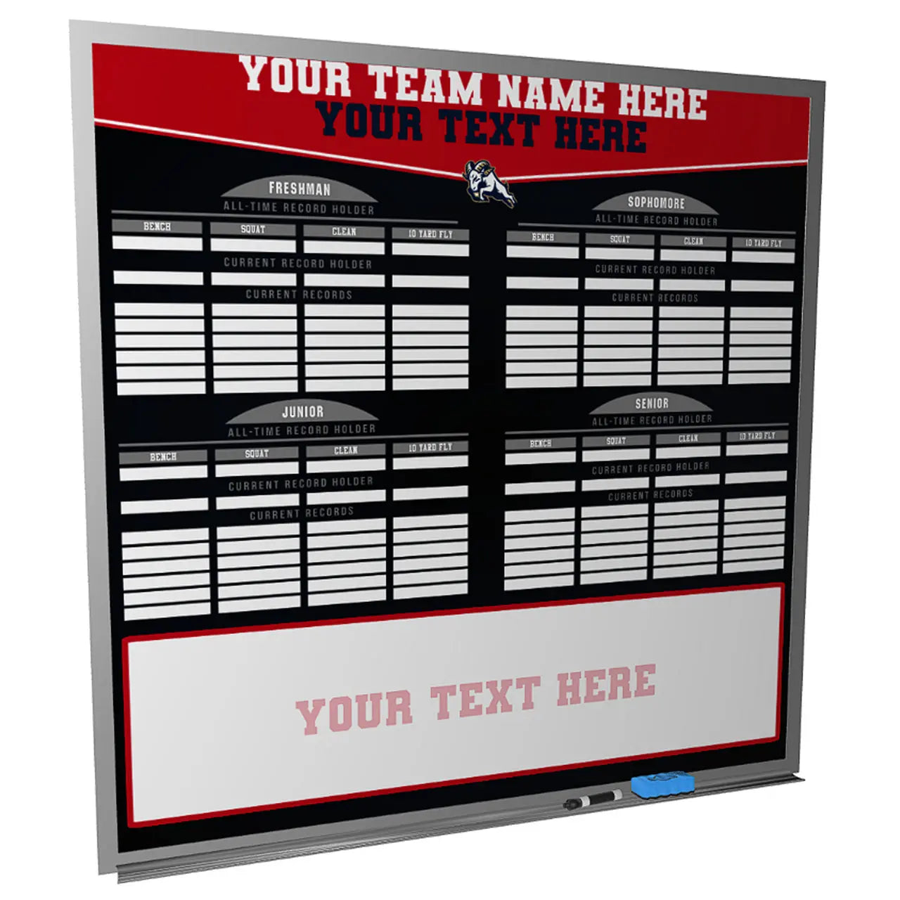 custom football whiteboard locker room magnetic