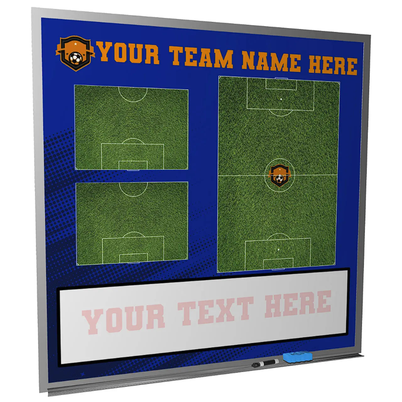 Custom Soccer Magnetic Whiteboard Locker Room Dry Erase 4 x 4 Feet