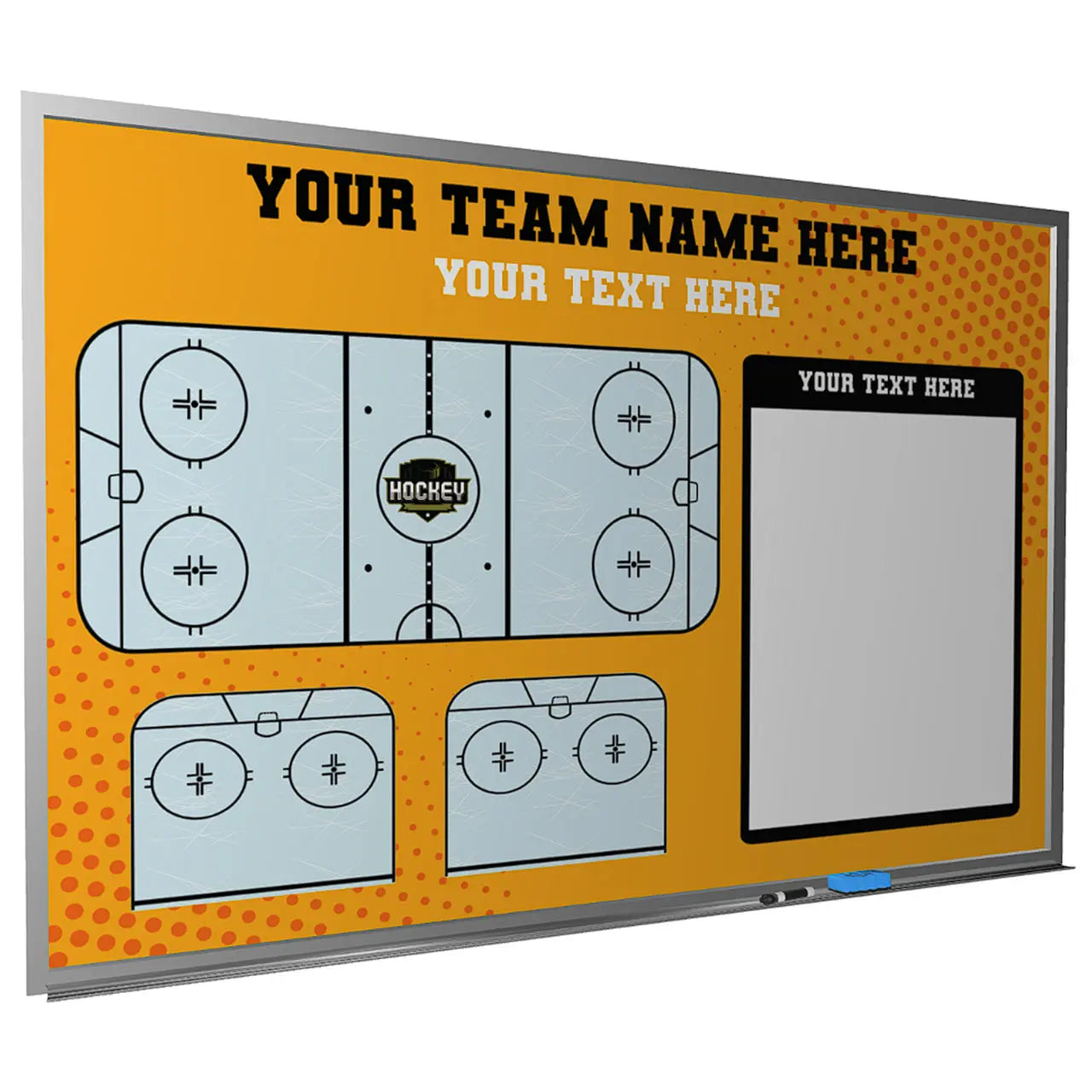 Ice Hockey Wall Mounted Locker Room Magnetic Whiteboard HoopsKing