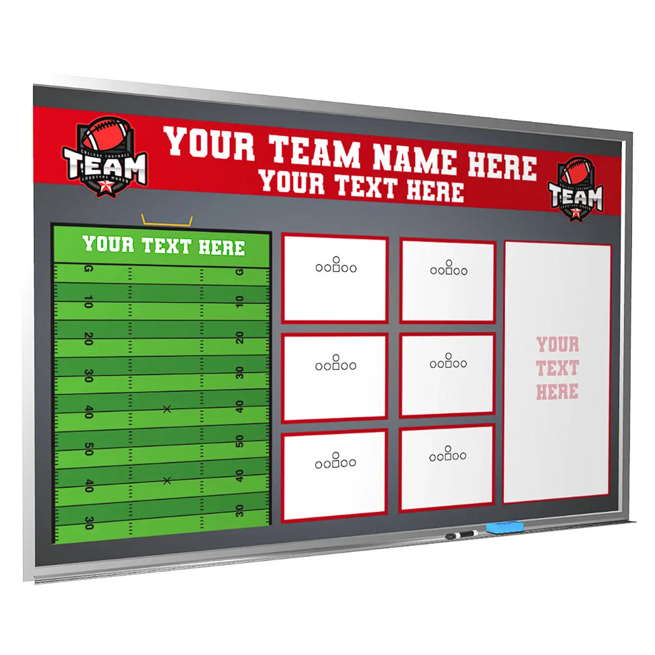 custom football whiteboard locker room magnetic
