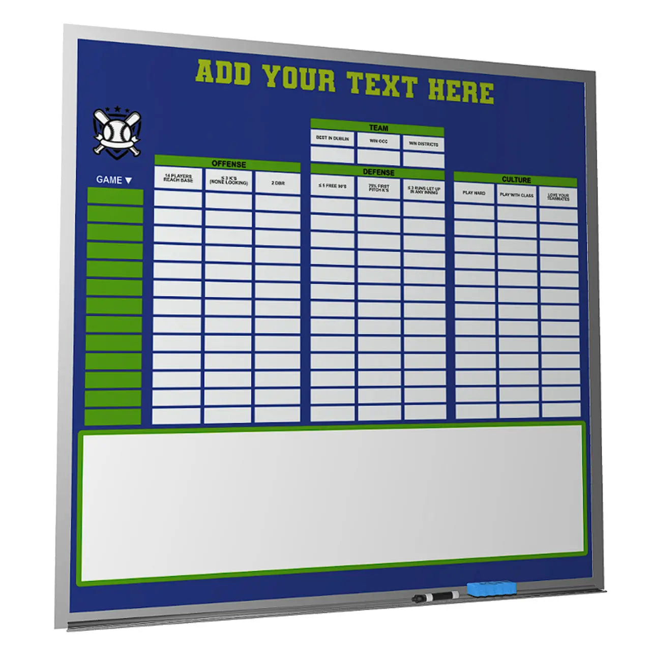 locker room custom baseball softball whiteboard