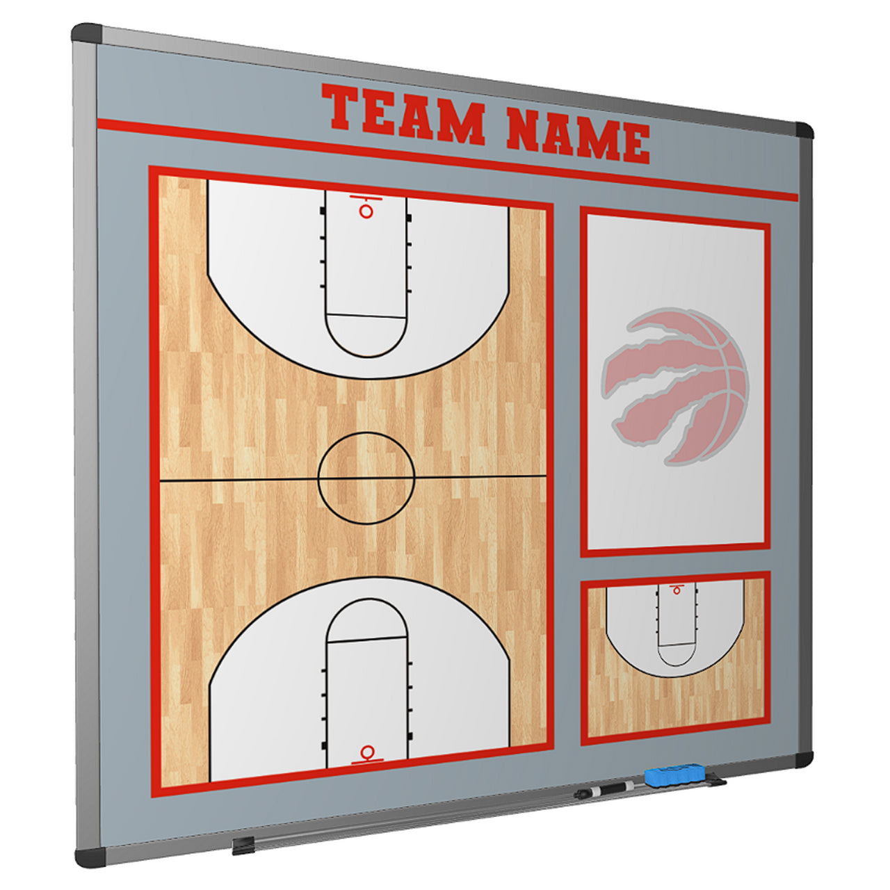 Pizarra de borrado en seco personalizada de baloncesto de 36 x 24 pulgadas  | Pizarra blanca montada en la pared | Regalo para entrenador
