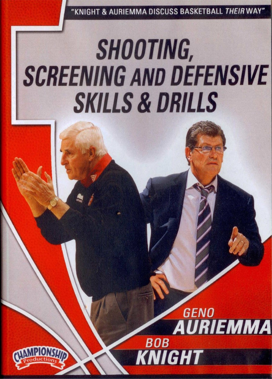 Auriemma & Knight: Shooting, Screening, Defensive Drills by Geno Auriemma Instructional Basketball Coaching Video