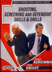 Thumbnail for Auriemma & Knight: Shooting, Screening, Defensive Drills by Geno Auriemma Instructional Basketball Coaching Video