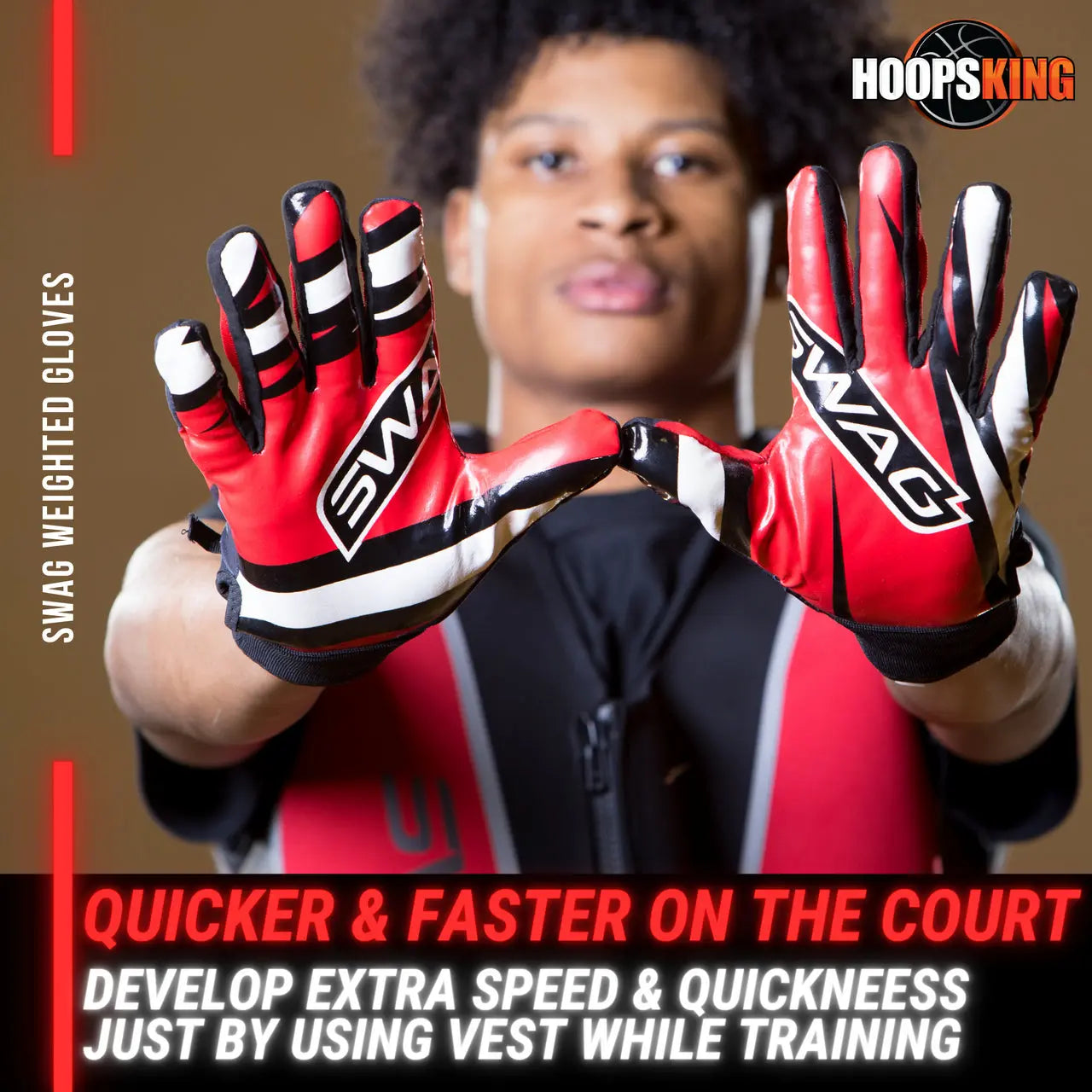 Basketball Weighted Hand Gloves POWERHANDZ Weighted Anti-Grip