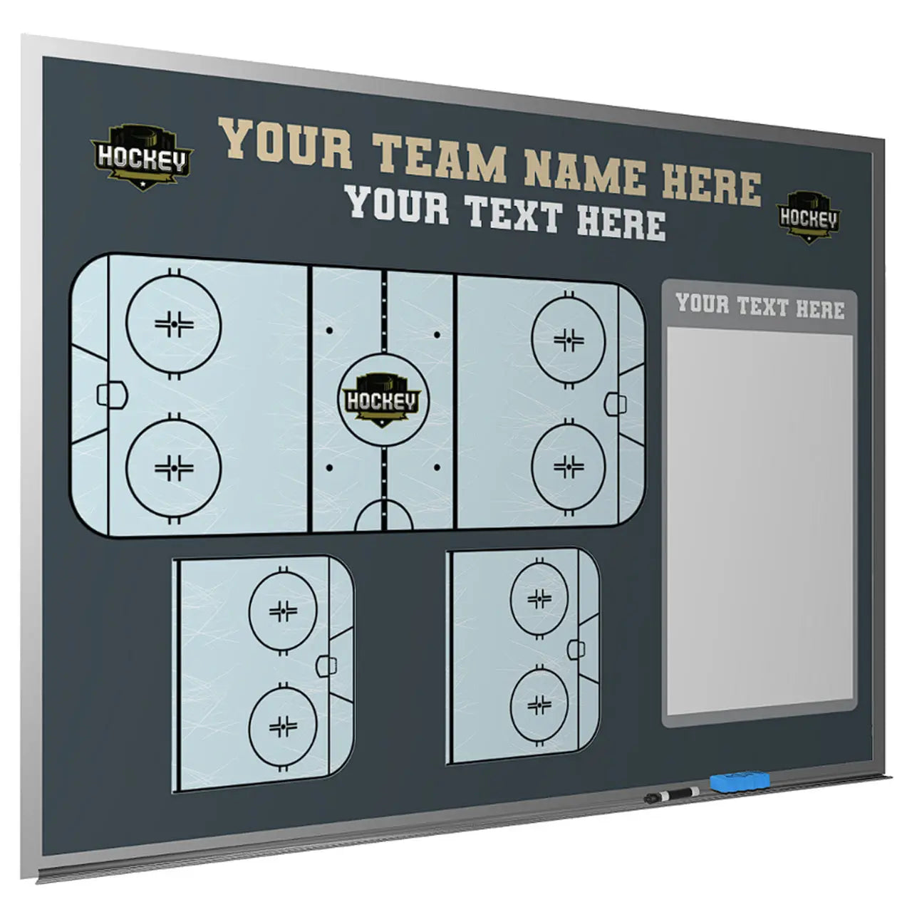 Custom magnetic ice hockey dry erase whiteboard locker room