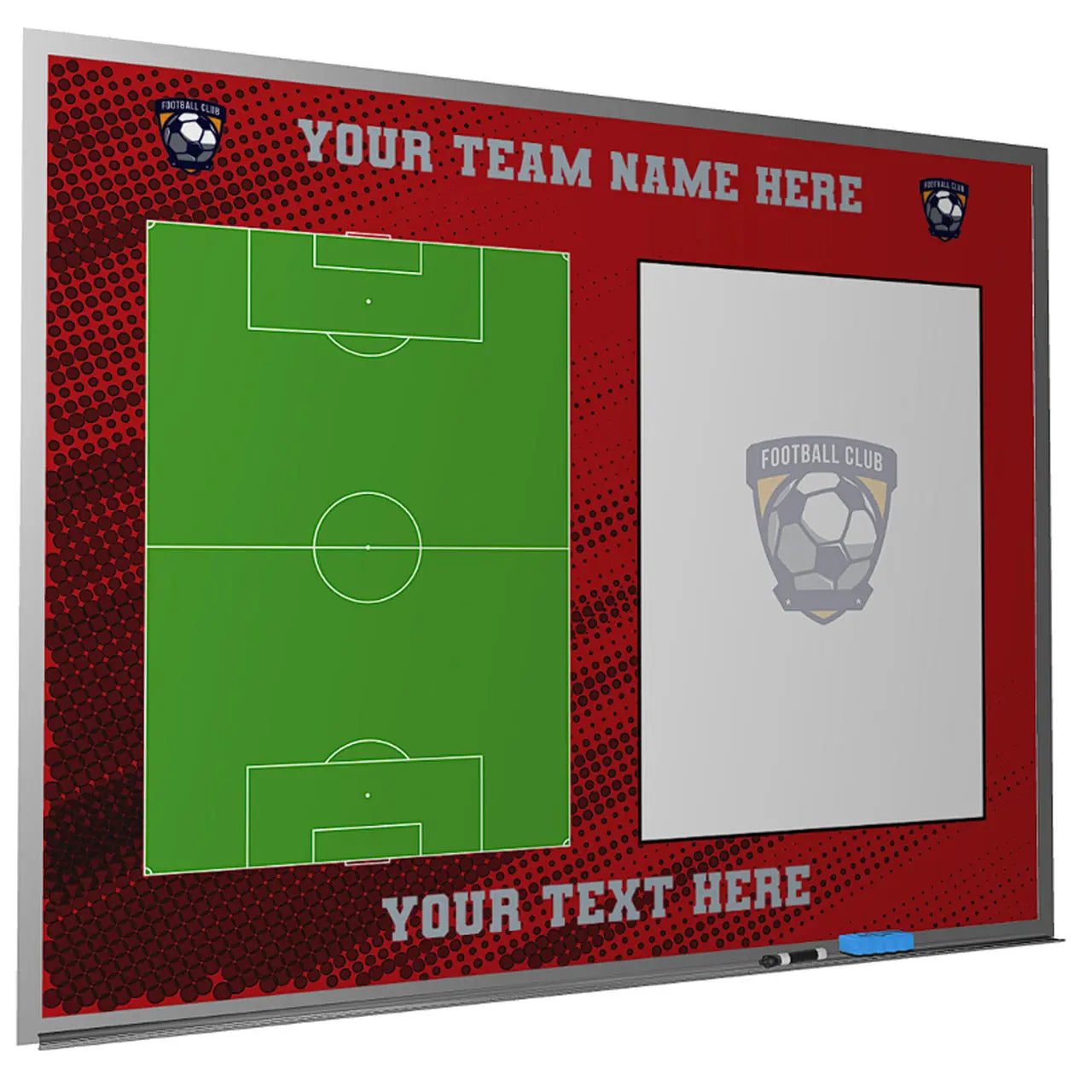 Custom Soccer Magnetic Whiteboard Locker Room Dry Erase 4 x 4 Feet