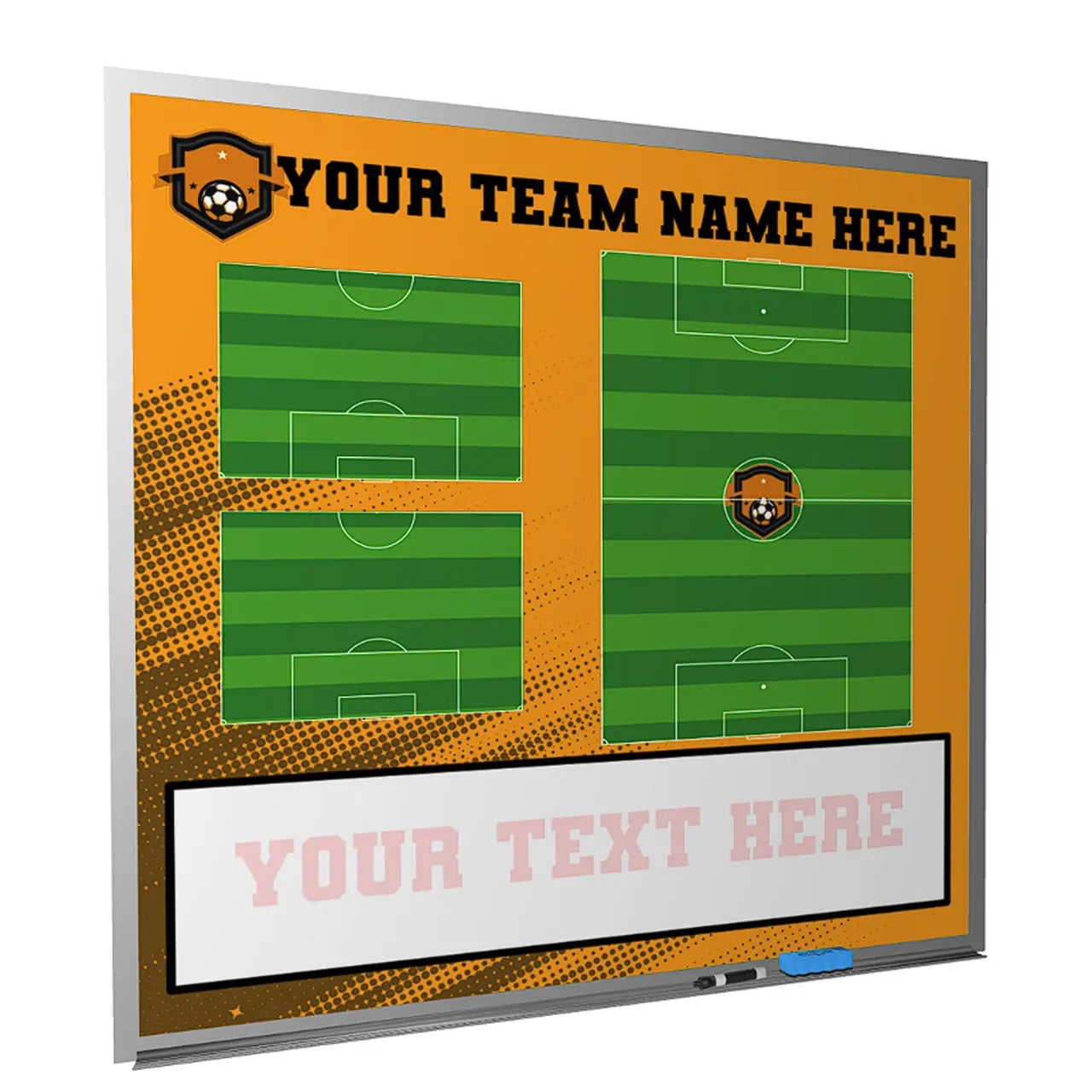 Custom Soccer Magnetic Whiteboard Locker Room Dry Erase 4 x 4 Feet
