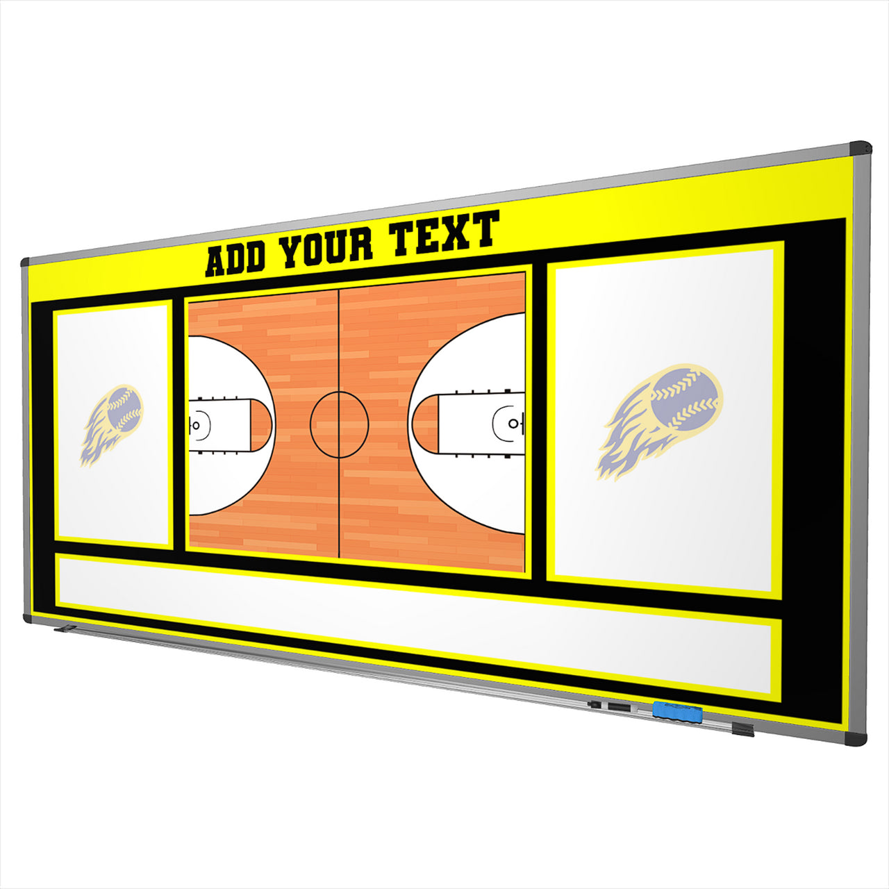 Custom Wall Mounted Basketball locker room dry erase board large