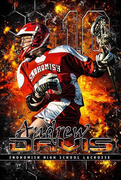 Custom sports banner for lacrosse senior