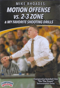 Thumbnail for Motion Offense vs 2-3 Zone & Shooting Drills by Mike Rhoades Instructional Basketball Coaching Video