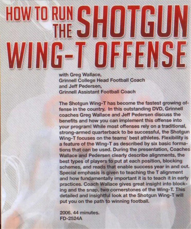 (Rental)-How To Run The Shotgun Wing-t Offense