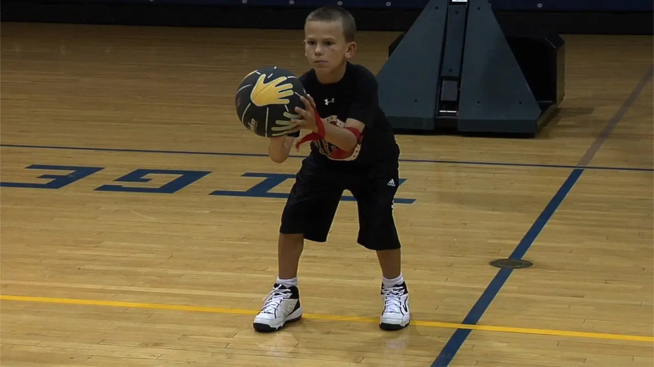 Coach Chris also uses the SkilCoach Shooter ball with the build in shooting coach to make it easy for your child to practice on their own.