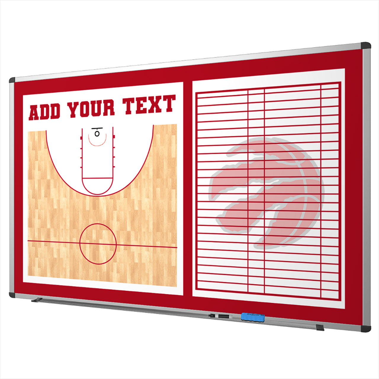Pizarra blanca personalizada para vestuario de baloncesto (pared)