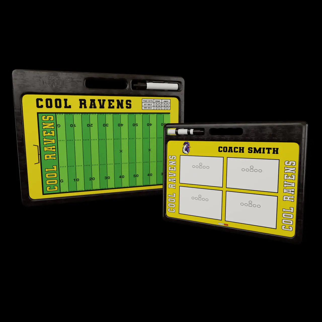 custom football whiteboard 2 sided handle