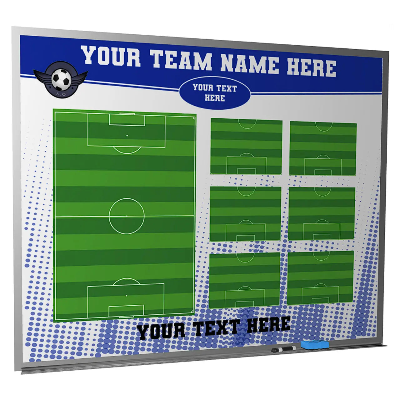 Custom Soccer Magnetic Whiteboard Locker Room Dry Erase 5 x 4 Feet
