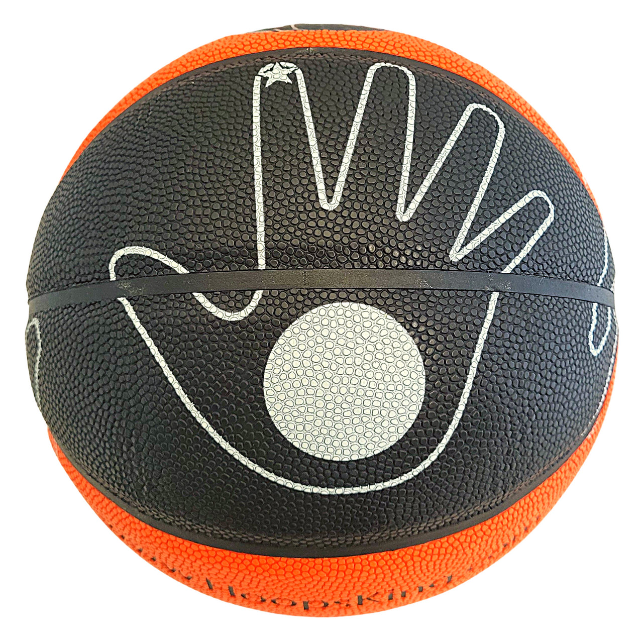 Basketball with hands on it indoor