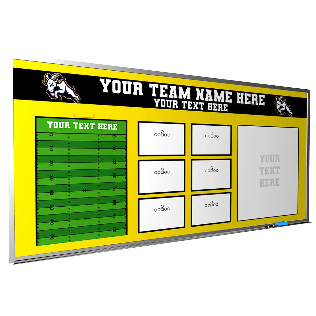 Football Wall Mounted Locker Room Magnetic Whiteboard HoopsKing