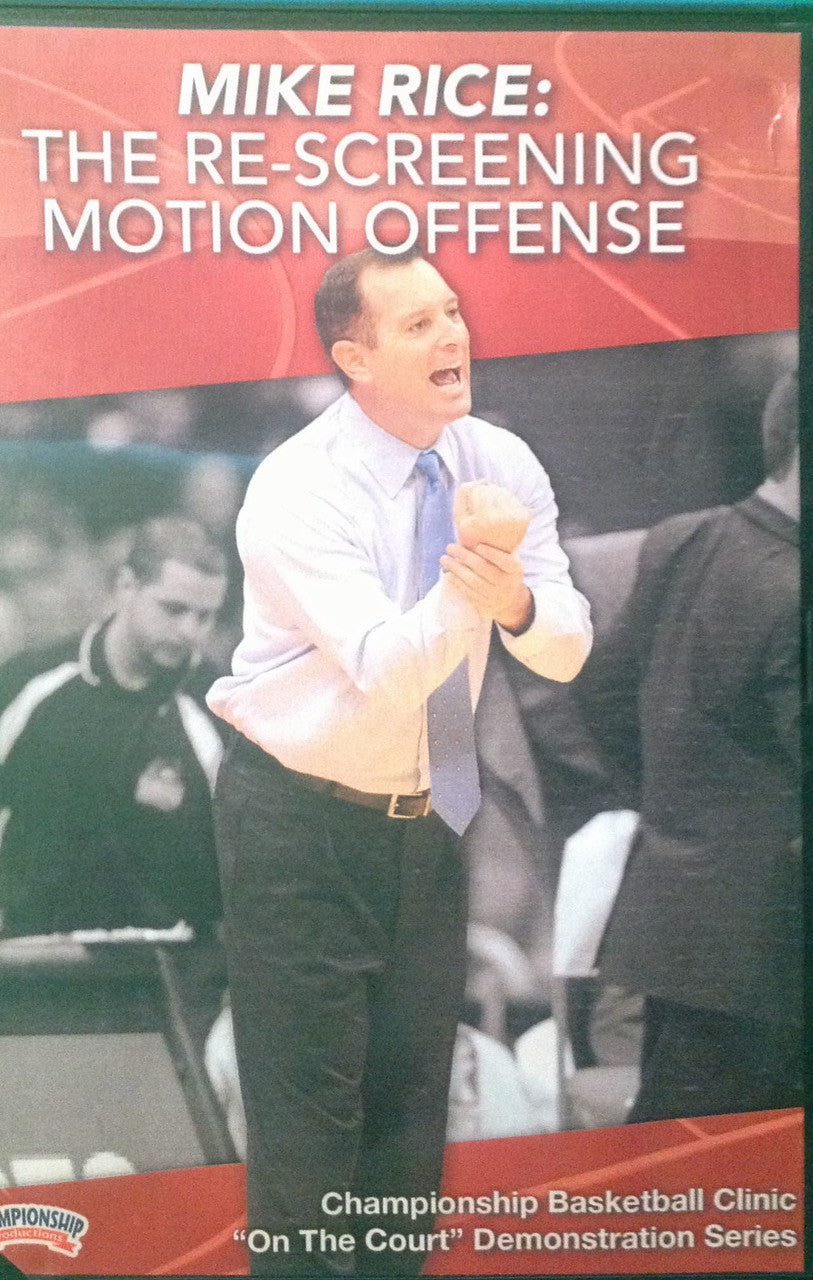 Re--screening Motion Offense by Mike Rice Instructional Basketball Coaching Video