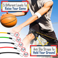 Thumbnail for Resistance bands dribbling drills are easy to do with the LockDown bands.  Just wear them on your thighs and you can still dribble the ball anyway you like and get up and down the basketball court.