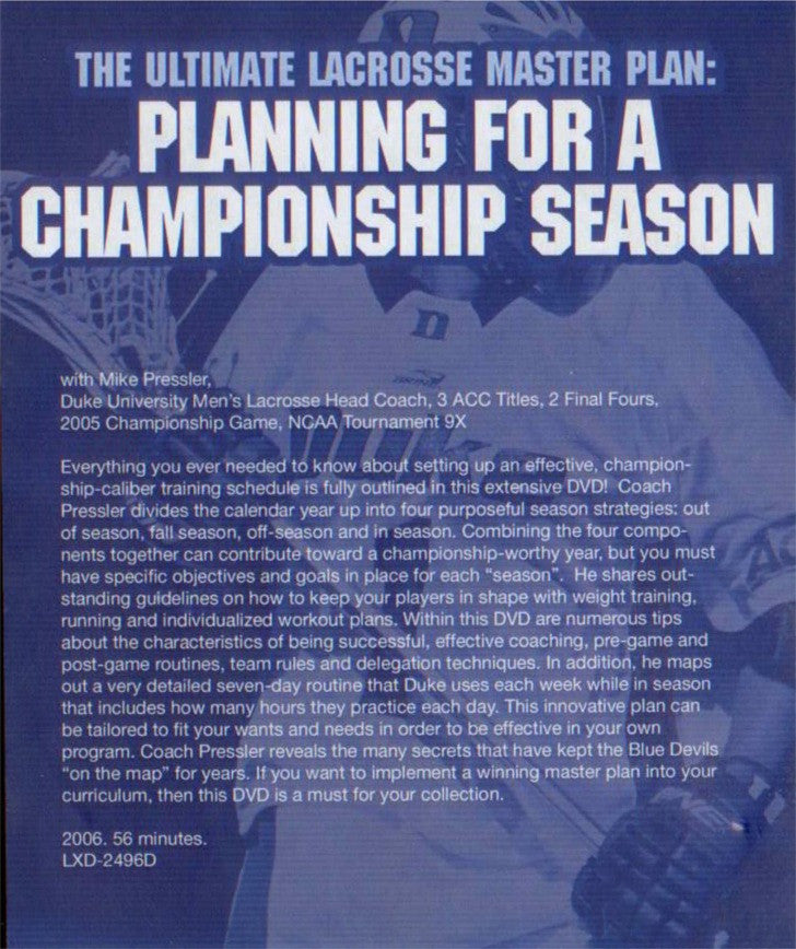(Rental)-Ultimate Lacrosse Master Plan: Planning Championship Season