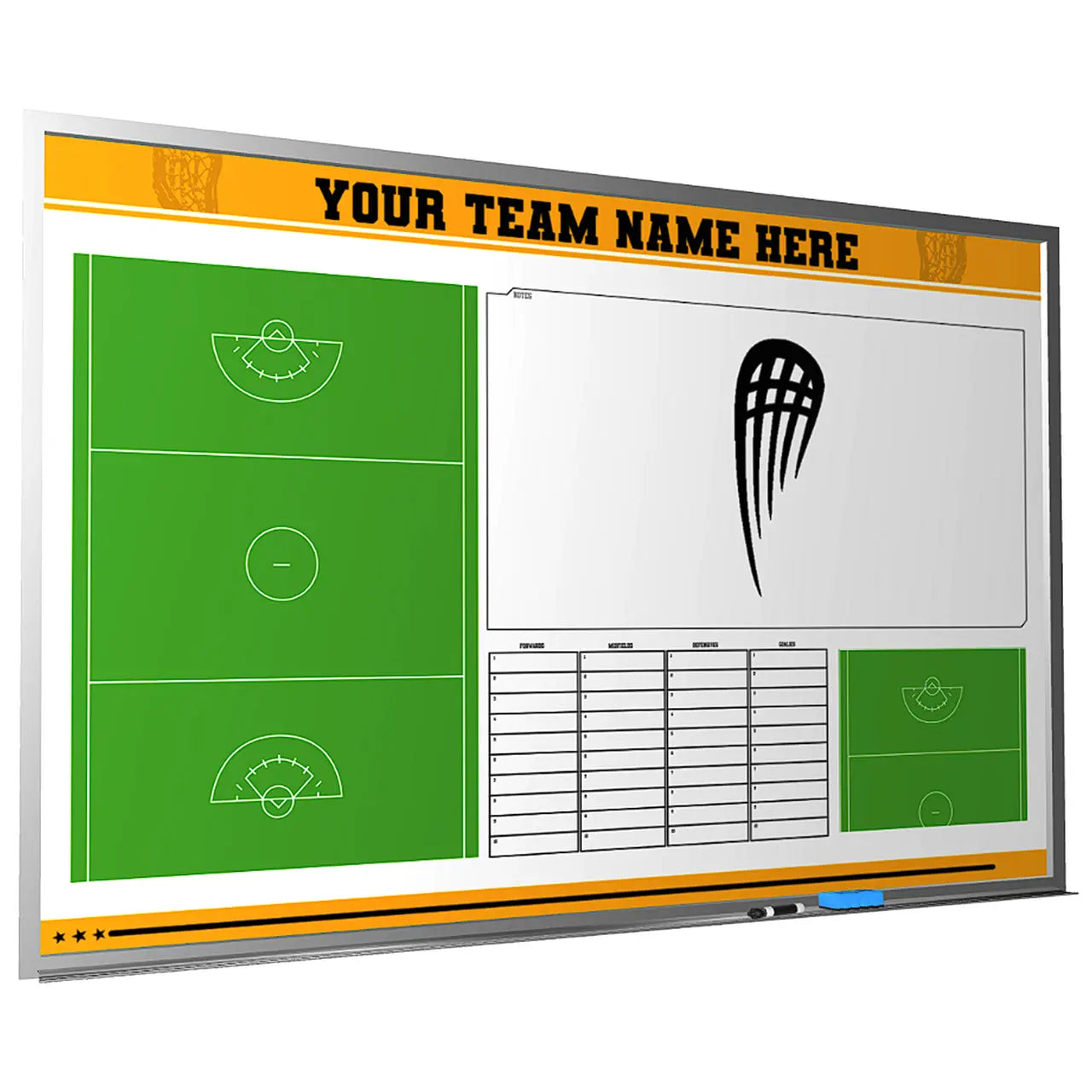 Custom lacrosse magnetic whiteboard locker room wall mounted