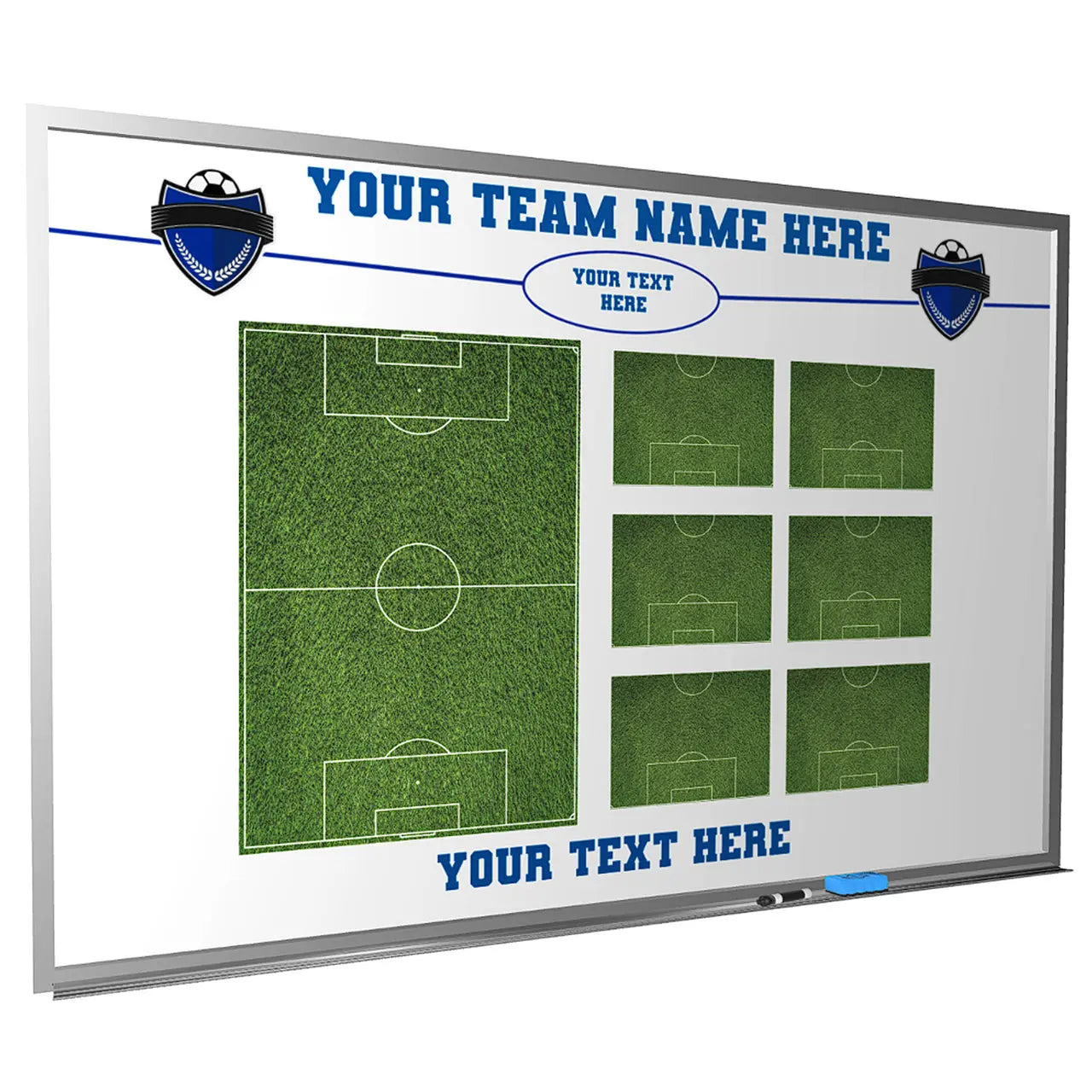 Custom Soccer Magnetic Whiteboard Locker Room Dry Erase 6 x 4 Feet