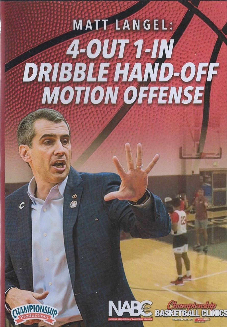 4 Out 1 In Dribble Hand Off Motion Offense by Matt Langel Instructional Basketball Coaching Video