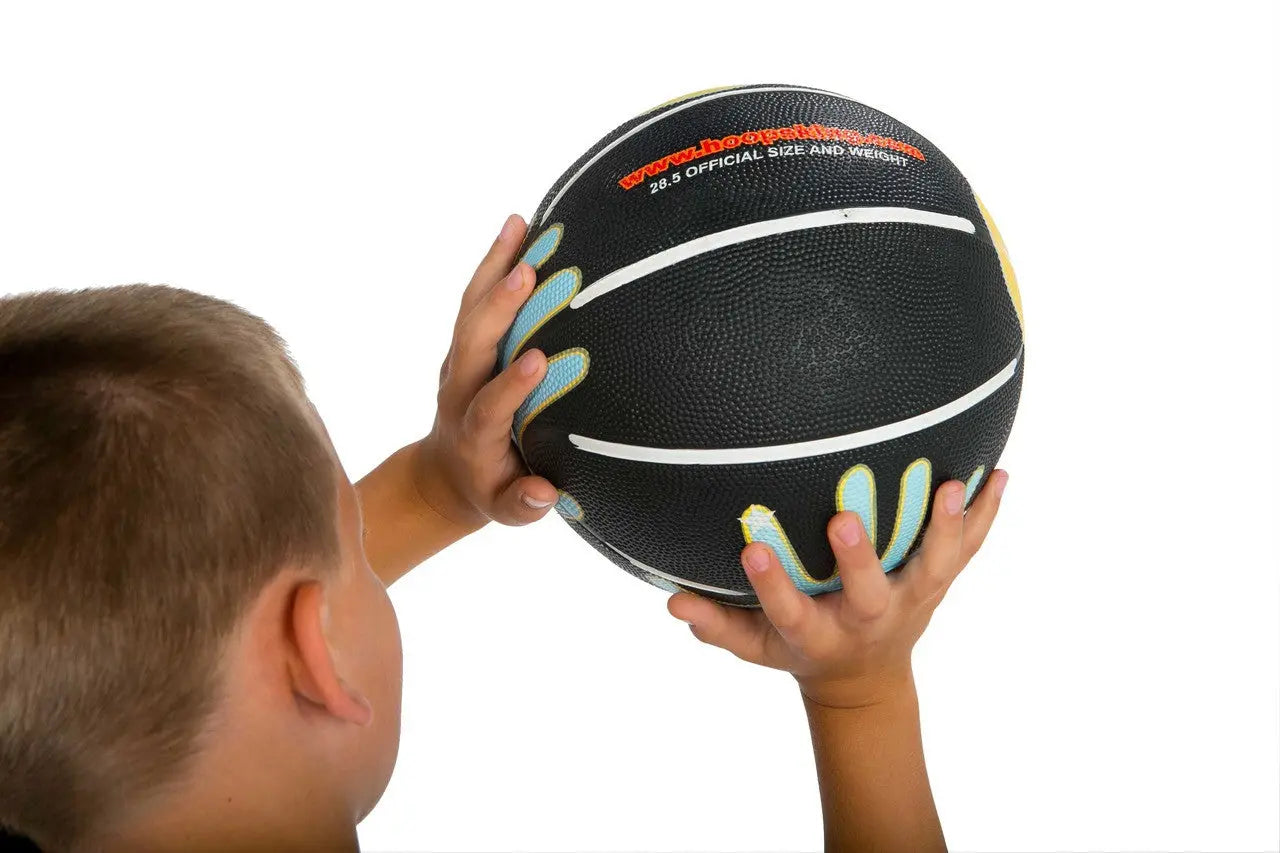 basketball with handprints hand placement