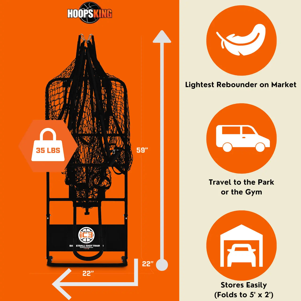 Ic3 Basketball Rebounder Hoops King Basketball Training Tool