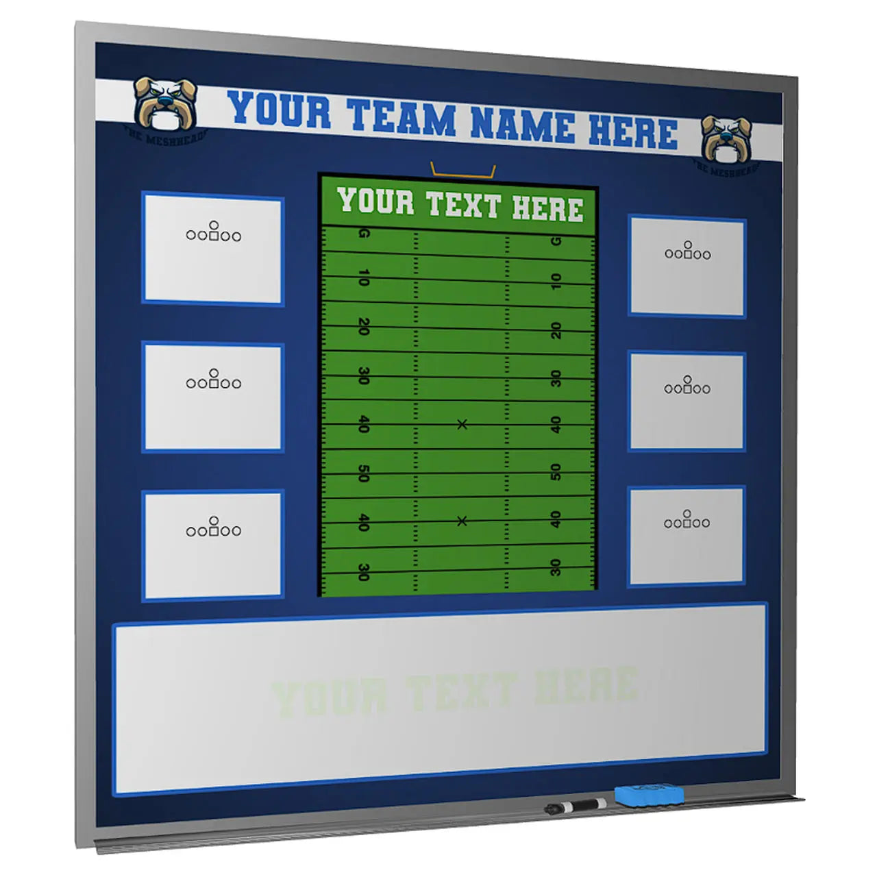 custom football whiteboard locker room magnetic dry erase