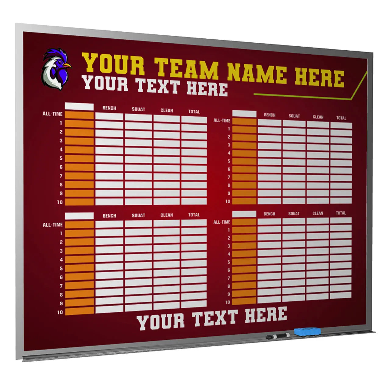 custom football whiteboard locker room magnetic dry erase