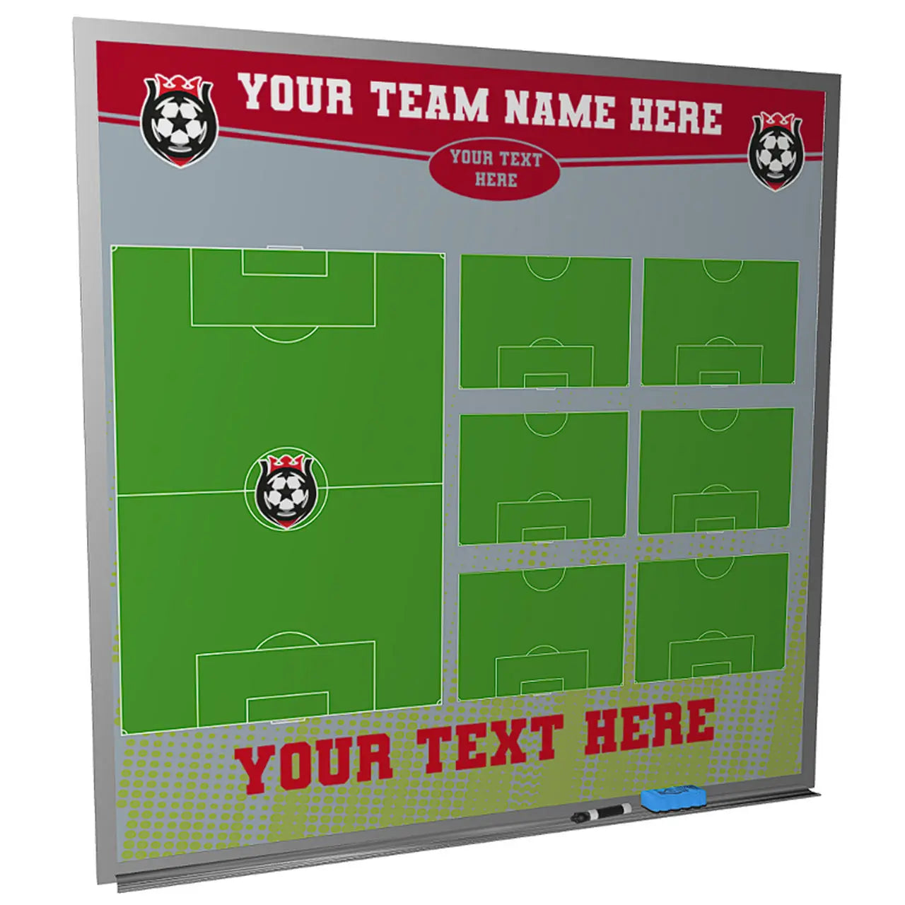 Custom Soccer Magnetic Whiteboard Locker Room Dry Erase 4 x 4 Feet