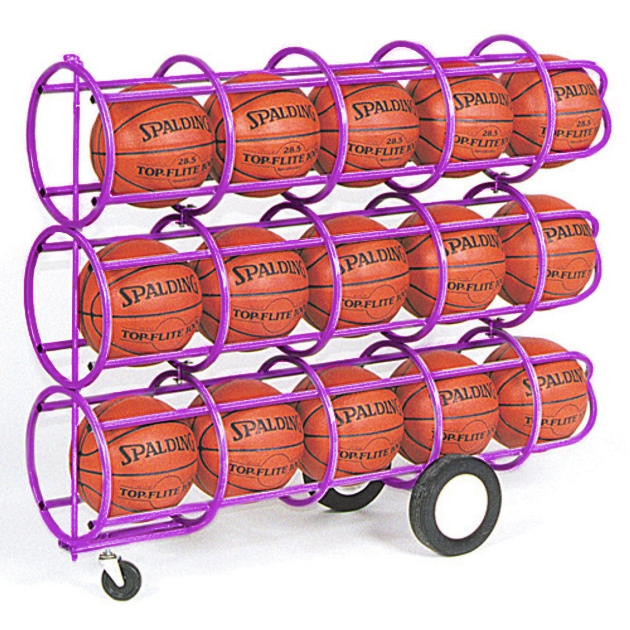 Custom purple basketball rack with lock
