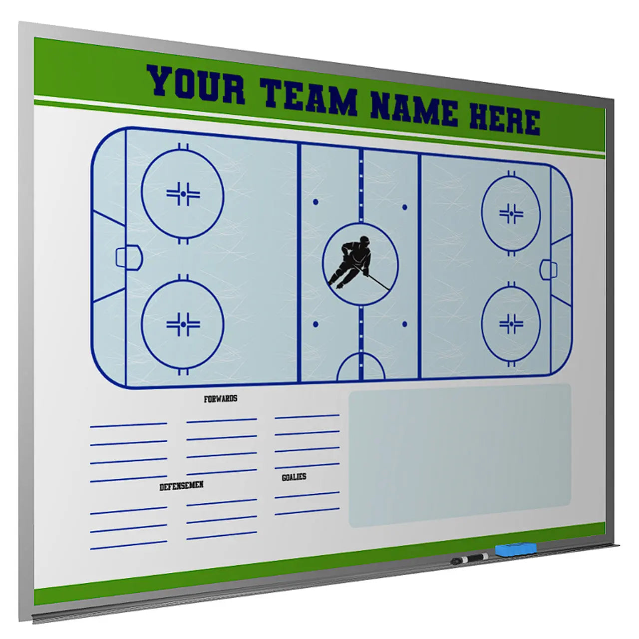 Ice Hockey Wall Mounted Locker Room Magnetic Whiteboard HoopsKing
