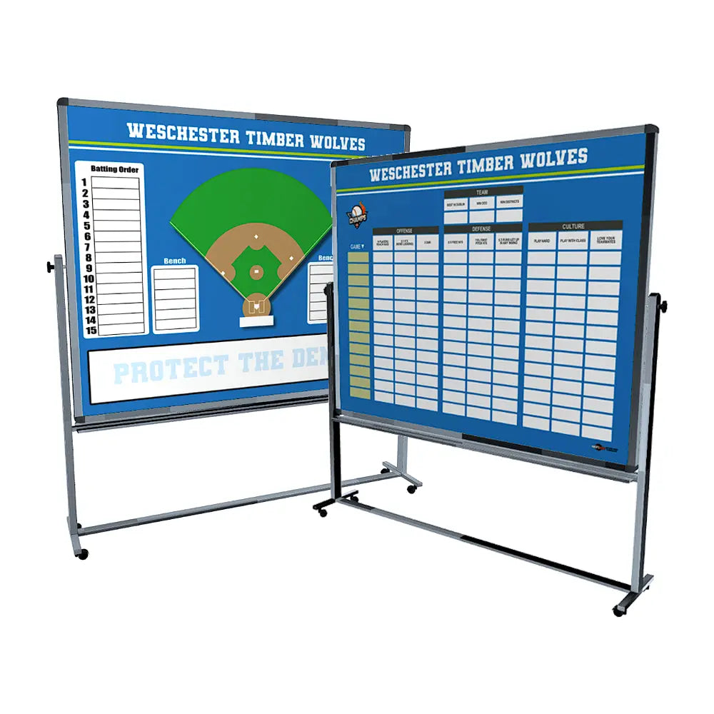 custom baseball softball rolling mobile whiteboard