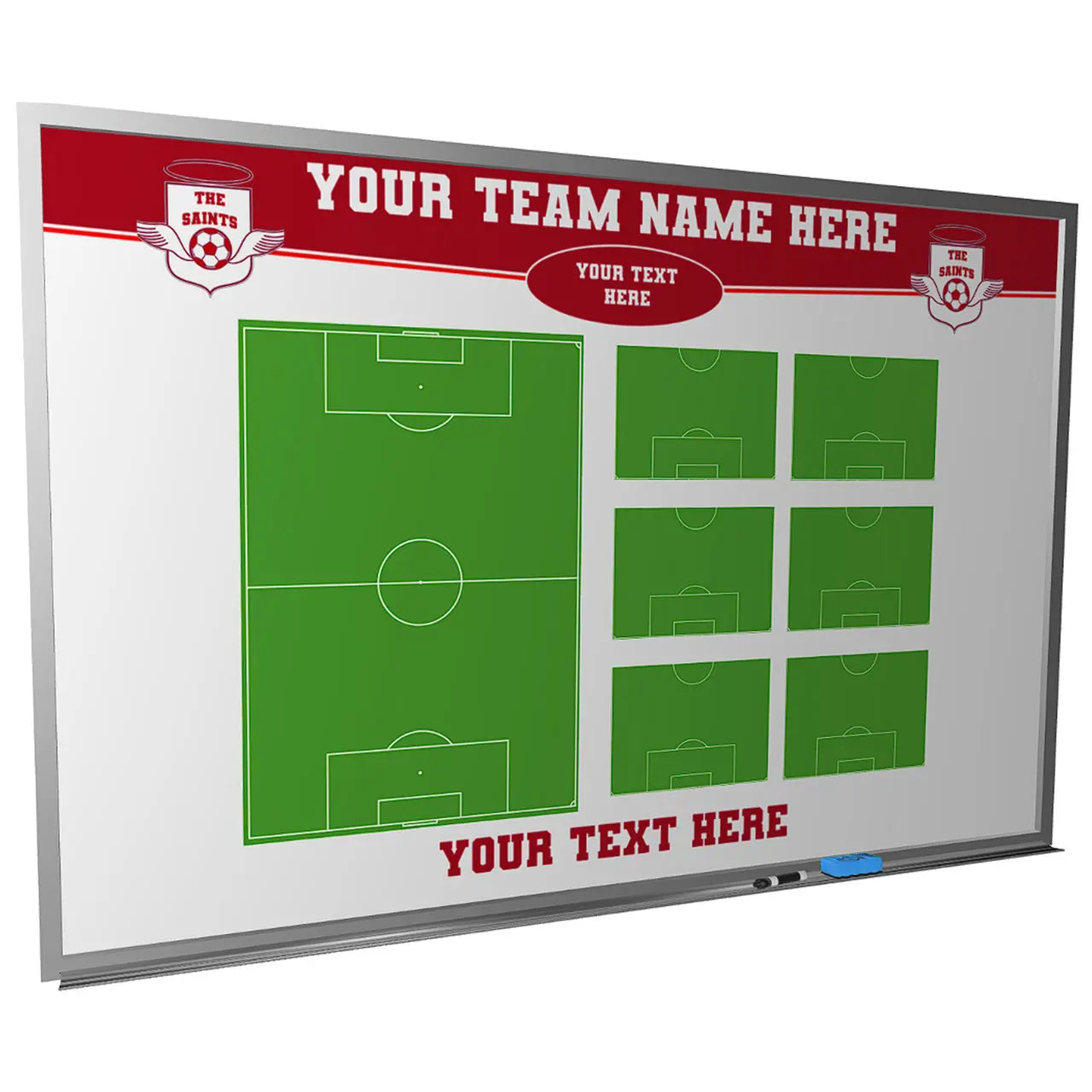 Custom Soccer Magnetic Whiteboard Locker Room Dry Erase 6 x 4 Feet