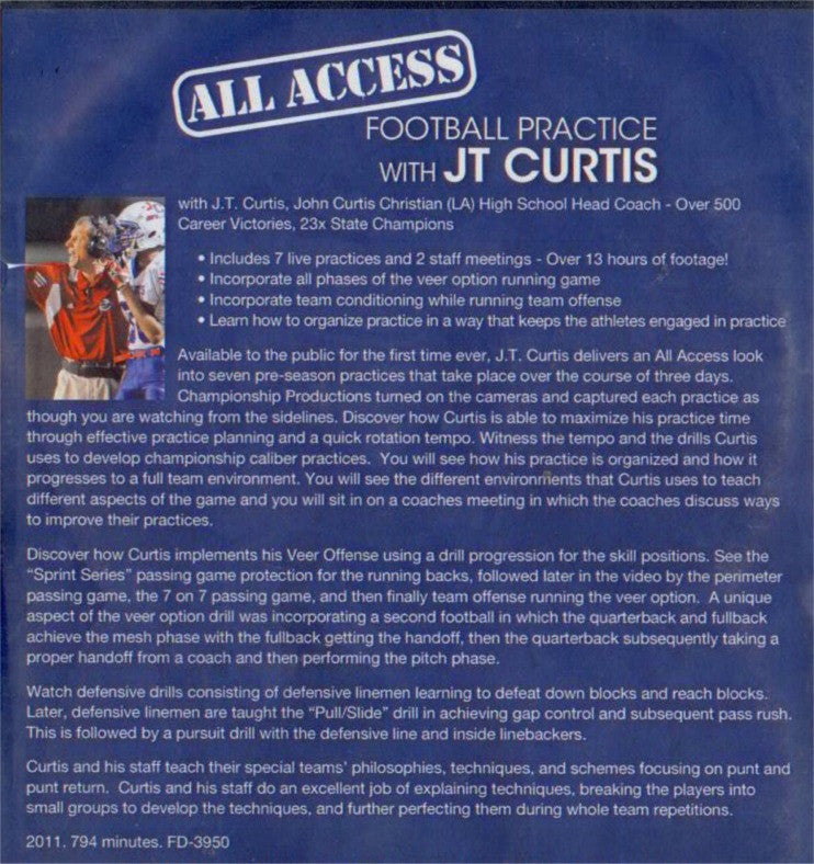 (Rental)-All Access Football Practice With Jt Curtis