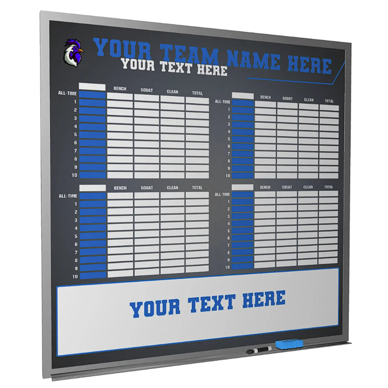 Football Wall Mounted Locker Room Magnetic Whiteboard HoopsKing