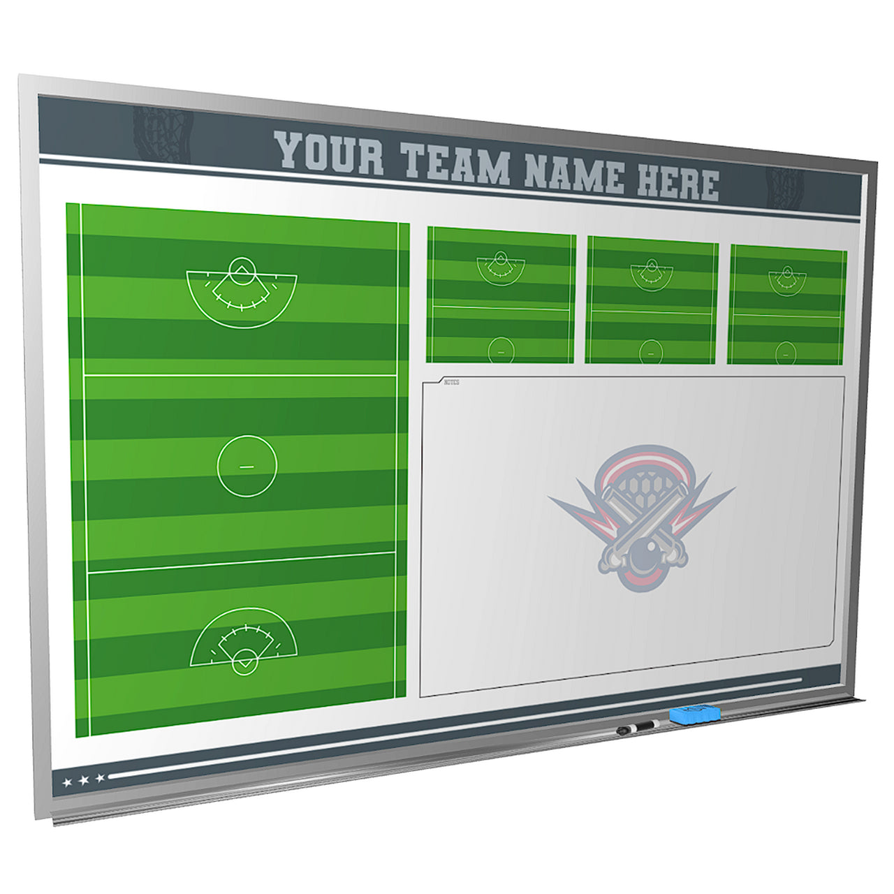 Custom lacrosse magnetic whiteboard locker room wall mounted
