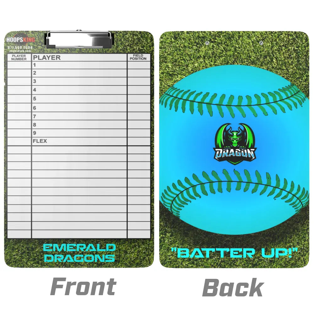 custom baseball softball coaching clipboard lineup dry erase
