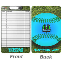 Thumbnail for custom baseball softball coaching clipboard lineup dry erase