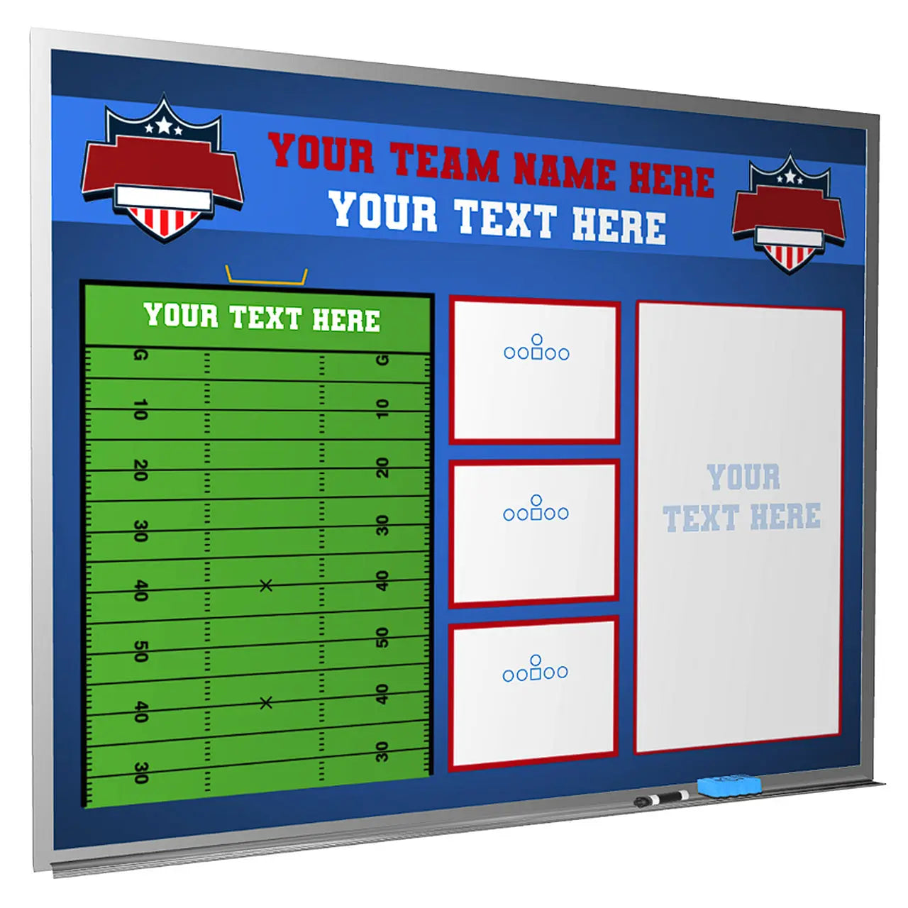 custom football whiteboard locker room magnetic dry erase